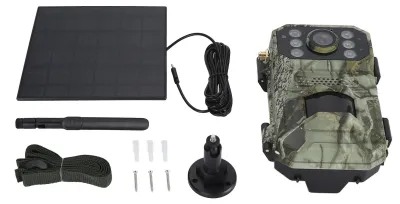 Produktbild von 4K Wildkamera 4G LTE 120° Weitwinkel 14MP Bewegungserkennung Nachtsicht IP66 Wildjagd mit Solarladepanel