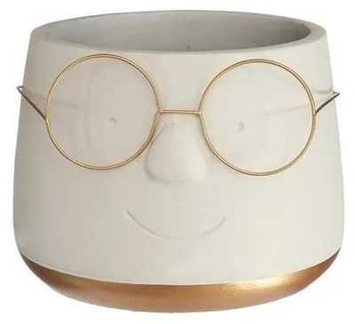 Produktbild von Topf mit Brille Gold Ø12 h: 9 cm (6 Stück) [IFS-33097]