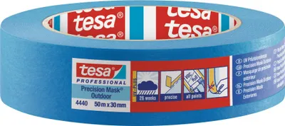Produktbild von tesa Präzisionskrepp 4440 Außen UV PLUS 50 m × 30 mm blau 5 Stk