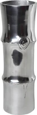 Produktbild von AluminiumVase Bambus Design L Dekoration Deko Blumenvase Tischvase Artra Silber Dekovase