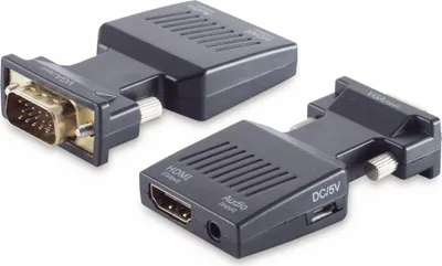 Immagine prodotto di Adattatore di connettività massima S/CONN, da spina VGA a presa HDMI-A + presa jack da 3,5 mm, 1080p (10-01005)