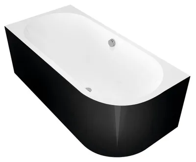 Obrázok produktu pre VIVA L MONOLITH asymetrická vaňa 180x75x60cm, ľavá, biela/čierna