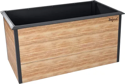 Obrázok produktu pre Vyvýšený záhradný záhon Zelsius, 150 x 75 x 77 cm, vzhľad dreva | antracitová RAL 7016 | terasa alebo balkón