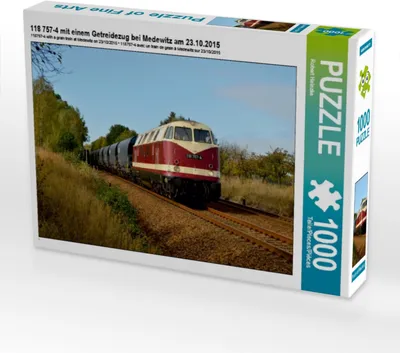 Produktbild von Calvendo 118 757-4 mit einem Getreidezug bei Medewitz am 23.10.2015 1000 Teile Puzzle quer 640x480mm, Heinzke Robert; 7395173