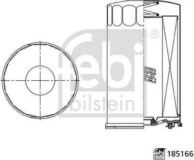 Produktbild von FEBI BILSTEIN Kühlmittelfilter 185166 für MAN TGA 104mm 93mm 0,56kg