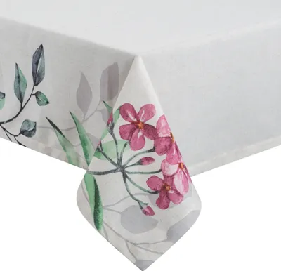 Produktbild von Festliche Tischdecke Tischdekoration NATU 7 140x280 cm weiß rosa