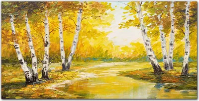 Produktbild von Coloray Bild aus Leinwand 140x70 Leinwand Dekoration - Gemälde Waldbaum