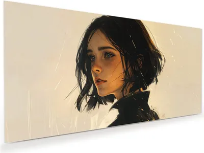 Produktbild von Glasbild 80x40cm in XXL für Wohnzimmer, Schlafzimmer Motiv Porträt junge Frau