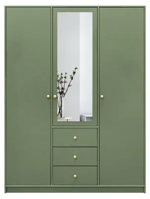 Produktbild von Masseno Drehtürenschrank GALIO 149/200/57,5 cm 3-türig mit Spiegel Grün