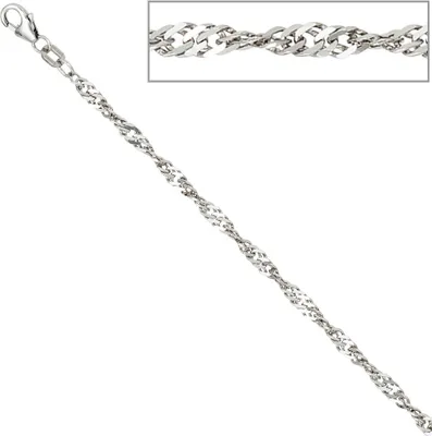 Produktbild von JOBO Singapurkette 925 Sterling Silber 2,9 mm 50 cm Halskette Kette Karabiner