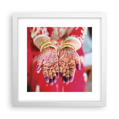 Produktbild von Gerahmtes Poster - Weißer Rahmen - Hände orientalisch Muster - 30x30 cm - Wand Bild - Wanddeko - Wandbilder - Kunstposter - Wandposter - Bilderrahmen - Bilder - Kunstdruck - P2WAC30x30-4848
