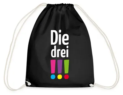 Produktbild von Spreadshirt Die Drei Ausrufezeichen Logo Turnbeutel, One size, Schwarz