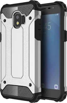 Produktbild von Hybrid Armor Hülle für Samsung Galaxy J2 Pro 2018 - Silber Schutz & Stil KP26991