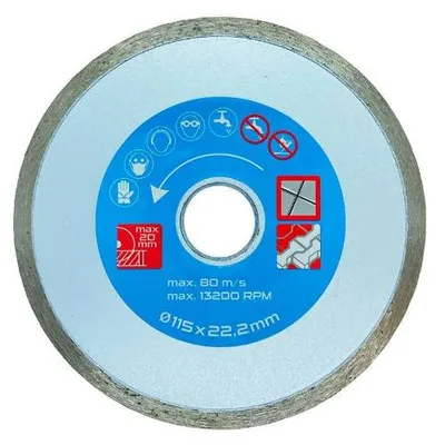 Image de BRÜDER MANNESMANN M 1244-115 BRÜDER MANNESMANN Disque à tronçonner diamanté, bord plein, 115 mm