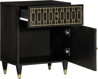 Image de vidaXL Table de nuit 50x33x60 cm en bois massif de manguier