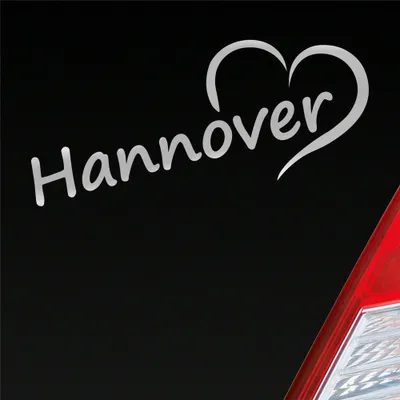 Produktbild von Auto Aufkleber Hannover Herz Stadt City Liebe Love 19,5x8 cm Silber Sticker Heckscheibenaufkleber