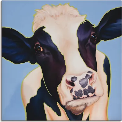 Produktbild von ARTland Leinwandbild Kuh Trudi Größe: 70x70 cm