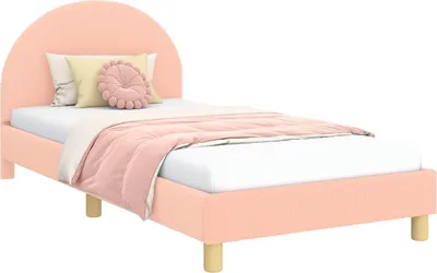 Obrázok produktu pre Detský rám na posteľ s čelom Ružová 90 x 200 cm Bouclé