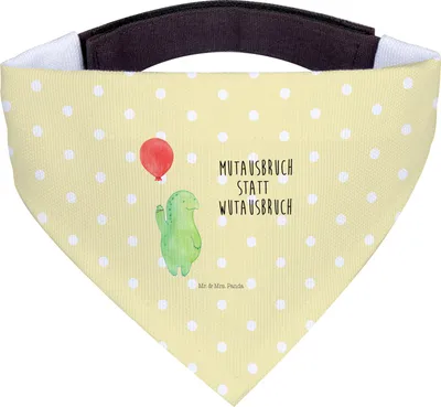 Produktbild von Mr. & Mrs. Panda Halstuch Für Hunde Schildkröte Luftballon - Gelb Pastell - Geschenk, Hundehalstuch, Ballon, Motivation, Hund, Tuch, Schildkröten