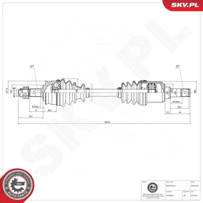 Produktbild von ESEN SKV 40SKV357 Antriebswelle Vorne Links für FIAT PANDA (169)