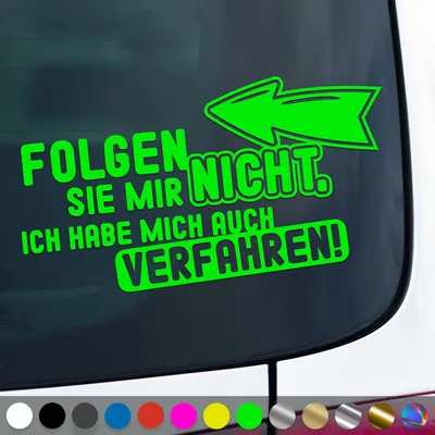 Produktbild von PantherPixel Folgen Aufkleber Sie Mir Nicht Habe Mich Verfahren Sticker Auto Geschenkidee Farbe Neon-Grün