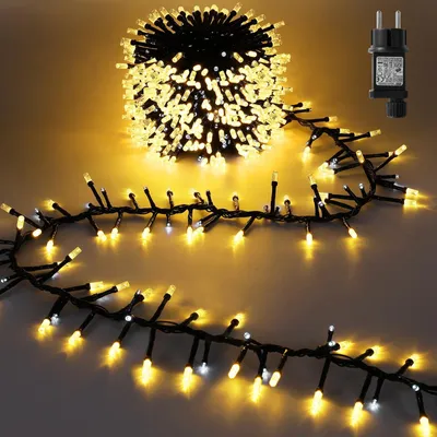Obrázek produktu pro Světelná girlanda, 5 metrů, vánoční osvětlení, 400 LED diod, studená bílá/teplá bílá
