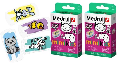 Immagine prodotto di Cerotti Kinder con motivi animali, confezione da 20 cerotti (2 x 10), dimensioni 25 x 57 mm. Delicati sulla pelle, idrorepellenti, sterili