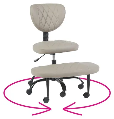 Zdjęcie produktu dla Kondela Ergonomiczny klękosiad na kółkach Samer - szarobrązowy (taupe) / czarny