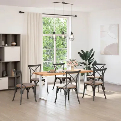 Image de vidaXL Pieds de table console en forme de U 2 pcs. Blanc 38x(72-73) cm Acier
