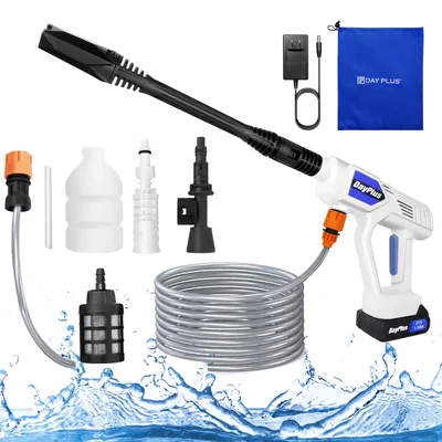 Image de Nettoyeur haute pression Mobiler - Sans fil, 25 bars, 21V - Batterie 1,5 Ah, 1 batterie incluse - Tuyau de 5 mètres - Réservoir à mousse - Raccords rapides