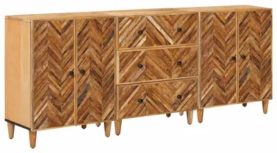 Zdjęcie produktu dla Szafki do przechowywania vidaXL, 3 szt., brązowe, 60 x 33,5 x 75 cm, lite drewno mango