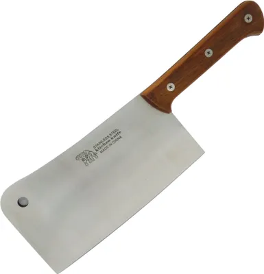 Produktbild von Edelstahl Hackmesser 37 cm – Vielseitiges Küchenmesser mit 23 cm Klinge und Holzgriff, Ideal für Fleisch, Fisch und Gemüse (#190525)