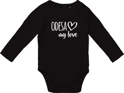 Produktbild von Huuraa Baby Body Odesa my love 68 Black  Baumwolle Fairtrade Langarmbody Geschenkidee