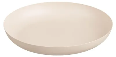Produktbild von Rundes Tablett aus mattbeigem Metall ø30 cm — nur dekorativ