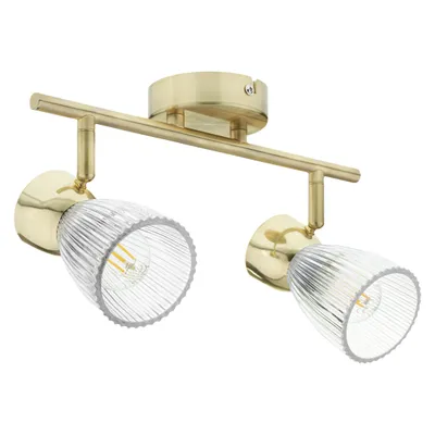 Produktbild von Goldene Deckenleuchte mit zwei Glasschirmen BEST 2xE14 40W Milagro