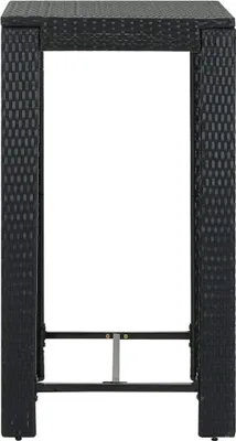Image de Table de bar de jardin noire 60,5x60,5x110,5 cm Poly rotin