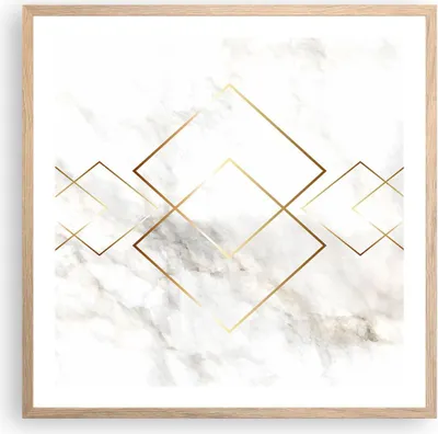 Produktbild von Gerahmtes Poster - Rahmen in heller Eiche - Abstraktion modern - 60x60 cm - Wand Bild - Wanddeko - Wandbilder - Wandposter - Bilderrahmen - Bilder - Kunstdruck - Wandbild - P2NAC60x60-4022