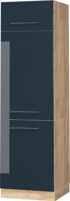Produktbild von Kühlumbauschrank Vicco Fame-Line Dunkelblau Hochglanz 60 cm, Model 48883