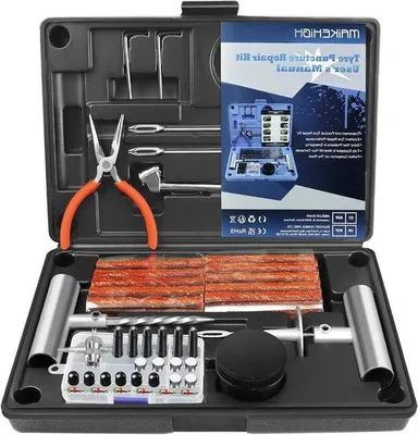 Productafbeelding van Bandenreparatieset - Lekke band reparatie - Onderweg - 88-delig - Universeel - Zwart