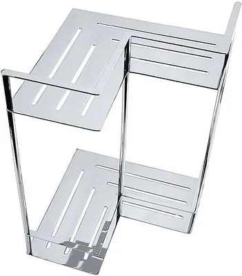 Produktbild von BYTRO Doppeleckseifenkorb Edelstahl Chrom poliert 240x355x375 mm für Bad & WC >> zum Bohren