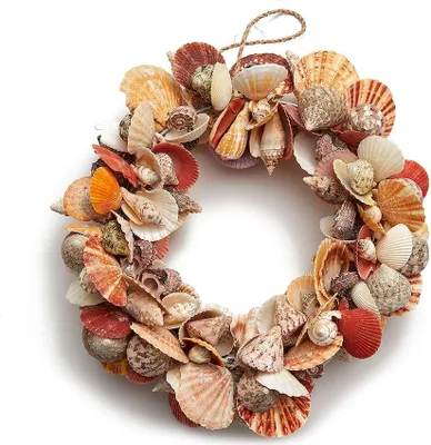 Produktbild von Muschelkranz Muschelmix, Größe Ø 30cm | Kranz aus Deko Muscheln und Schneckenhäusern