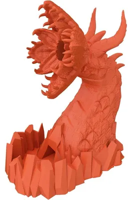 Image de Tour à dés Moonworm orange imprimée en 3D pour les jeux de société