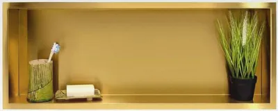 Produktbild von Duschregal Unterputz Badezimmer Regal 30x90x10 cm Gold Duschnische Wandnische aus Edelstahl