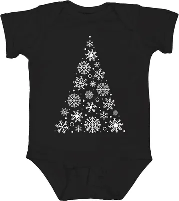 Produktbild von Schneeflocken Weihnachtsbaum - Weihnachten Weihnachtsgeschenk Christmas Unisex Baby Body, Schwarz, 3/6