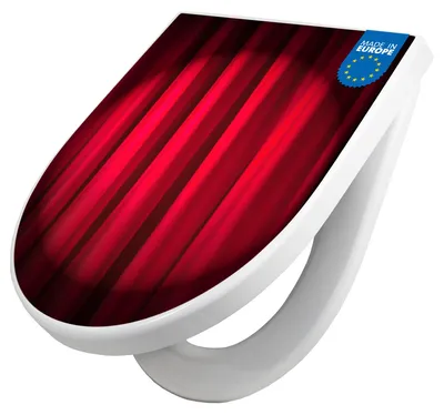 Produktbild von WC Sitz mit Absenkautomatik D Form Motiv Roter Vorhang [TDW3 12445]