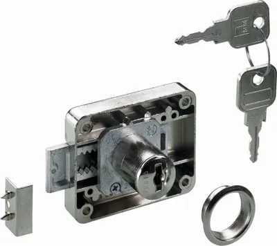 Produktbild von HETTICH 40 mm reversibles Aufputz-Möbelschloss aus Stahl
