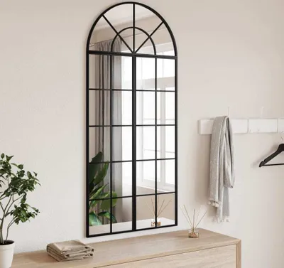 Produktbild von "im Angebot" Wandspiegel Schwarz 60x130 cm Gewölbt Eisen - Wandspiegel CC8786