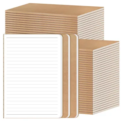 Produktbild von Notizbuch A5 Liniert 52 Stück Kraftpapier Einband 80 g/m² Beige Abgerundete Ecken Fadenbindung