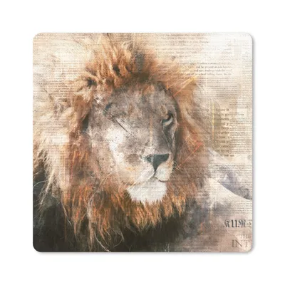 Produktbild von MuchoWow® Mauspad Mousepad Löwe - Zeitung - Farben 30x30 cm - Mousepads - Maus Mat - Pad - Mausunterlage - Gaming