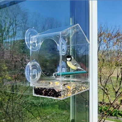Produktbild von Vogelvoederhaus mit herausnehmbarer Futterstation - ideal für Vogelliebhaber - großes Vogelhaus